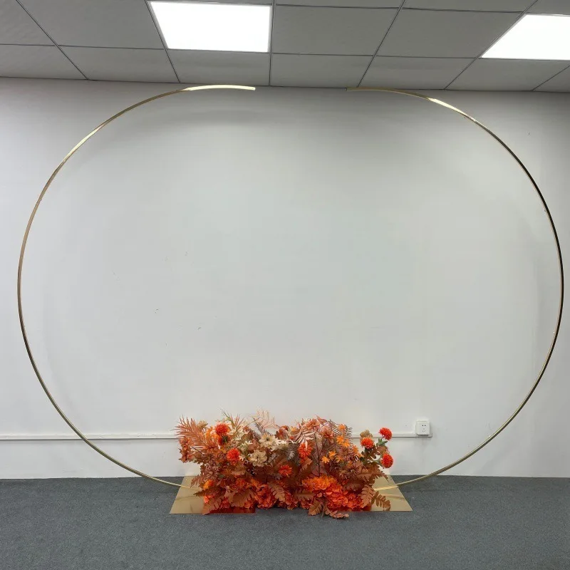New Wedding Arch Backdrop Balloon Stand Background Metal Gold Plating Outdoor Flower Door Shelf Frame Party Decoration view 2