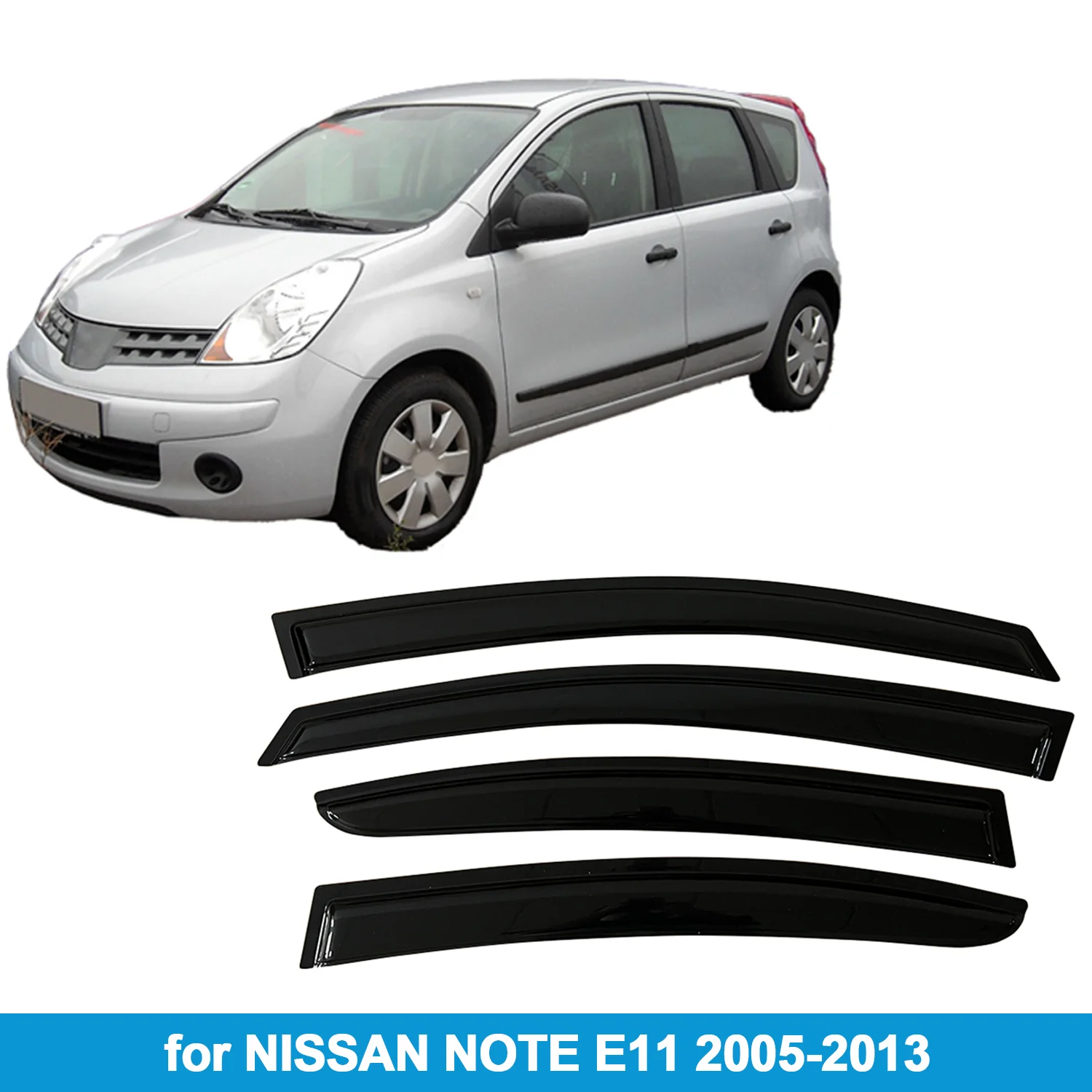 

Оконный козырек для NISSAN NOTE E11 2005-2013, защита от дождя, боковой дефлектор, защита от атмосферных воздействий, лента для наружного крепления