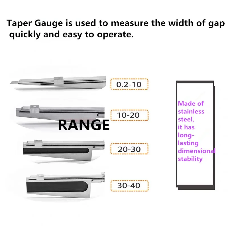 

Stainless Steel Electronic Wedge Feeler Gauge 0.2-10MM 20-30MM 30-40MM 40-50MM 50-60mm RUSSIA Feeler Gauge
