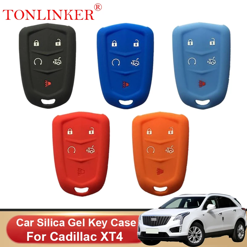 

Silica Gel Car Key Case For Cadillac CT6 XTS XT4 XT5 XT6 C1TL Shell Holder Remote Car Dedicated Styling Keychain Accessories