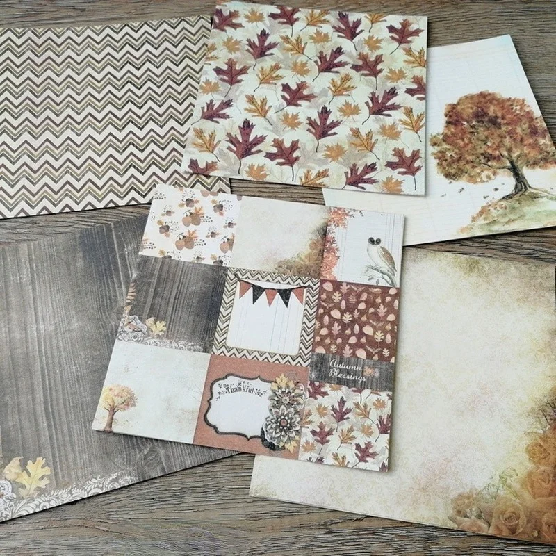 Autumn Garden Patterned Paper Scrapbooking  Pack Handmade Craft   Background Pad Single-side Printed