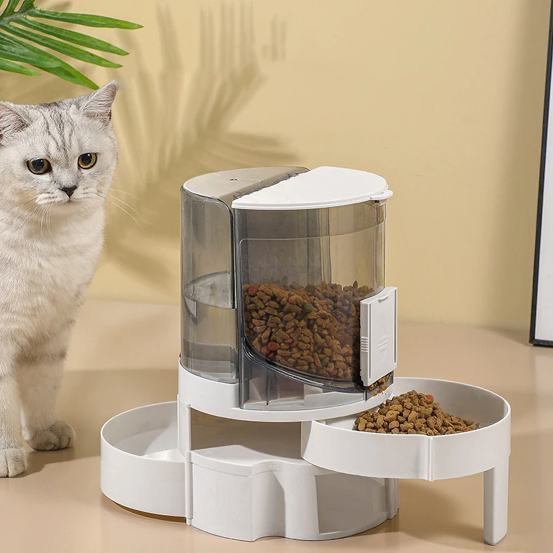 

High Capacity Transparent Automatic Dog Feeder Multifunctional Wet and Dry Separation Food Storage Container Pet Accessories