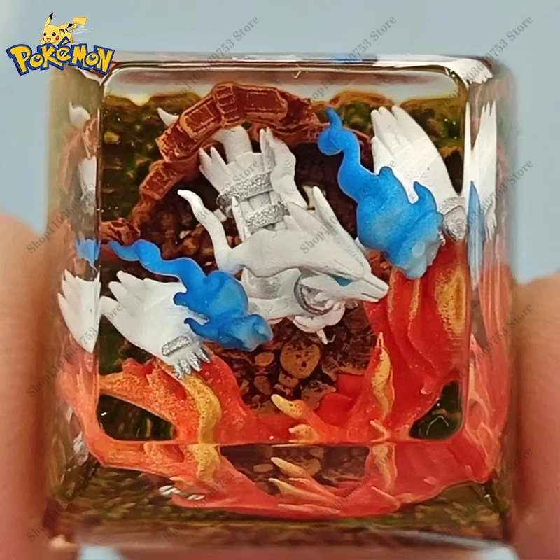 Pokemon Resin Keycap Tao trio Reshiram Zekrom Kyurem Groudon Kyogre Rayquaza Customized Mechanical Keyboard DIY Keys Accessories