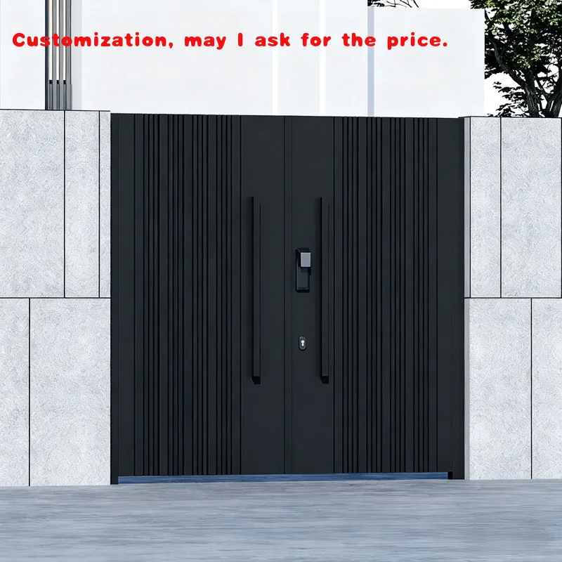 

custom.Customized Color Painting Automatic System Entry Outdoor Sliding Gate Waterproof Aluminium Fence Door