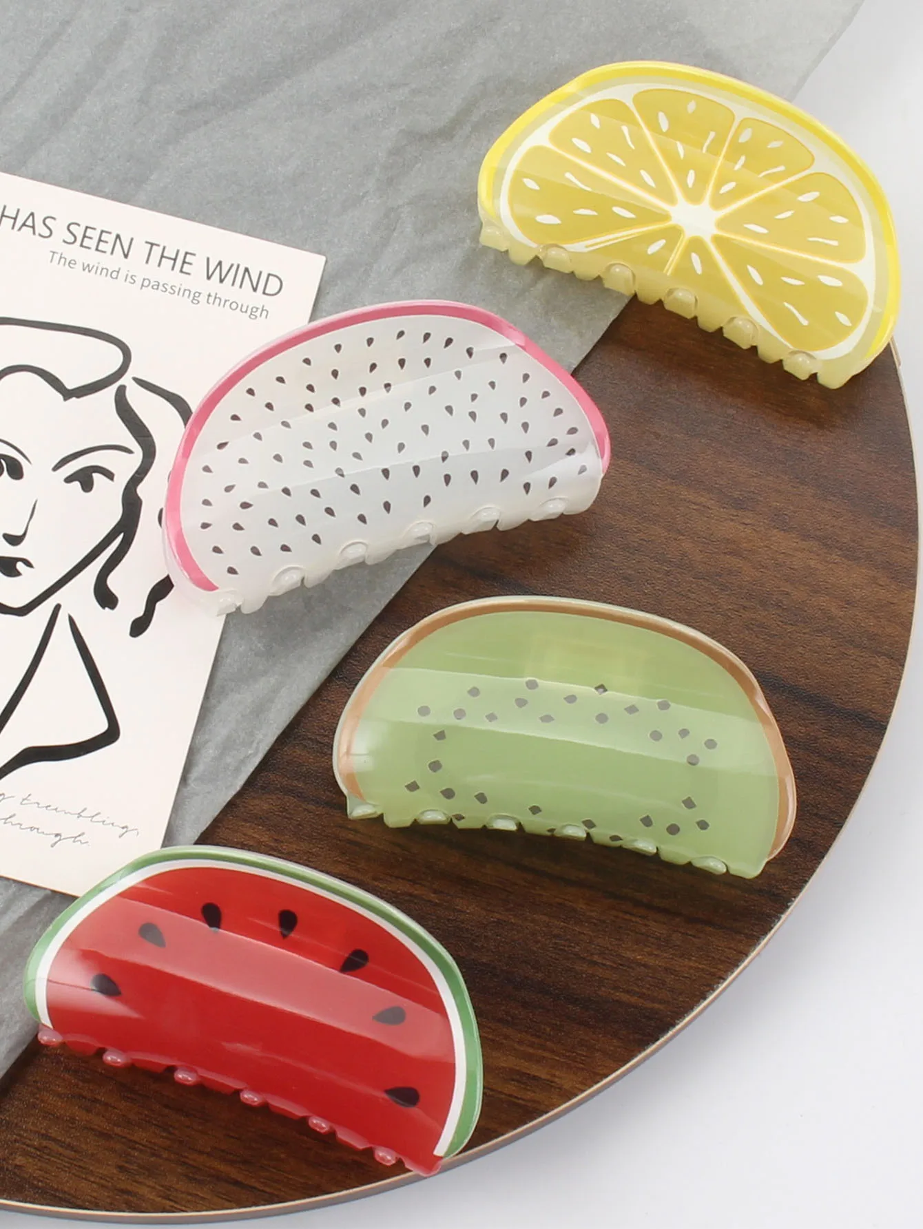 1 pz simulazione moda frutta anguria limone drago frutta kiwi artigli per capelli per donne ragazze accessori per capelli festa