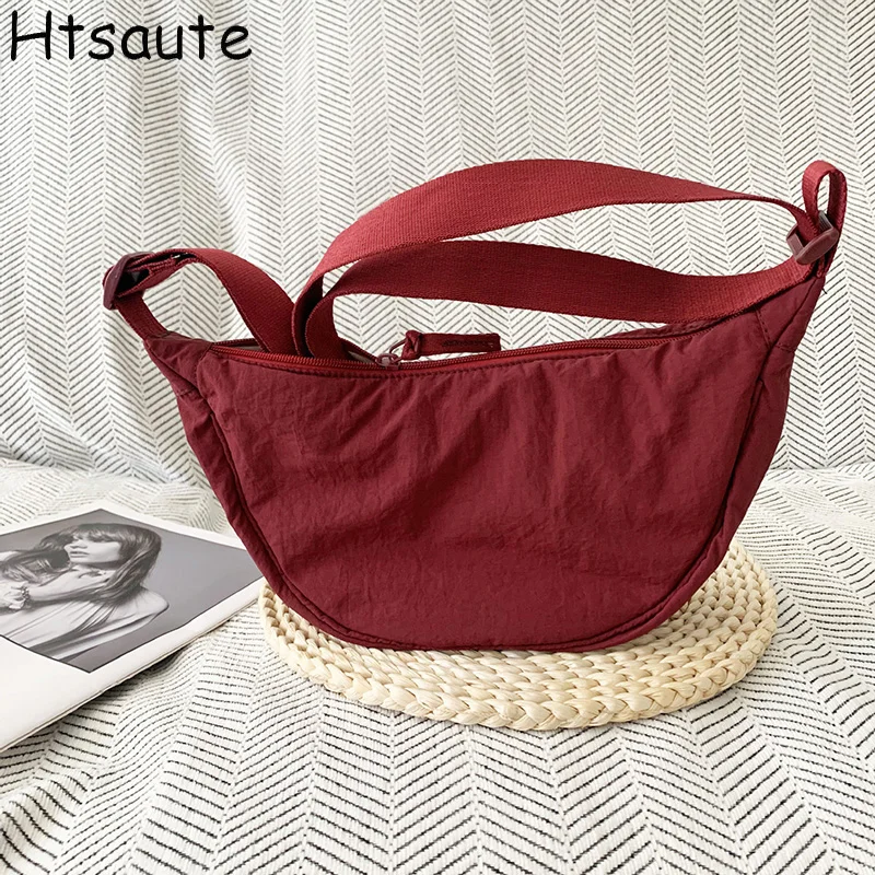 레트로 바나나 백 여성용 체스트 백 웨이스트 패니 팩 슬링 백 크로스바디 숄더 백 체스트 범 벨트 하프 문 호보 백 볼라사