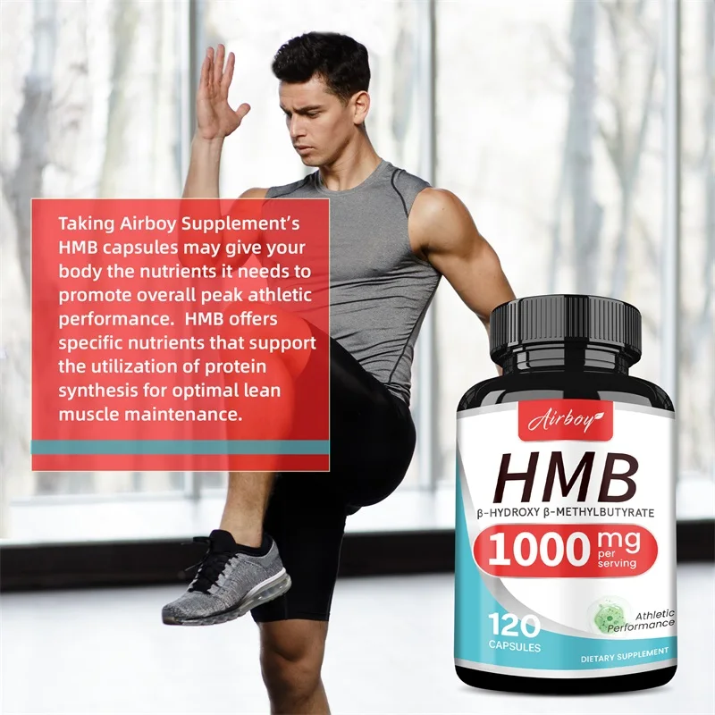 HMB Supplements for Men - Replenish Energy, Muscle Function and Blood Flow, Body Shape Management, Promote Sports Endurance