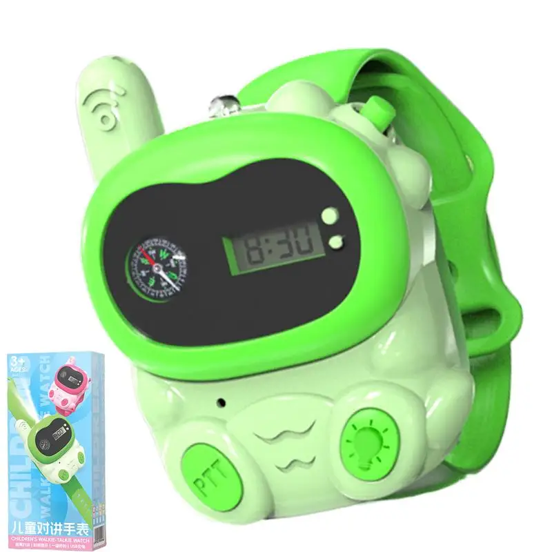 Walkie Talkies For Kids 2X Cartoon Walkie-talkies For Kids With LED Lights Remote Call Phone With Clock And Compass Interactive