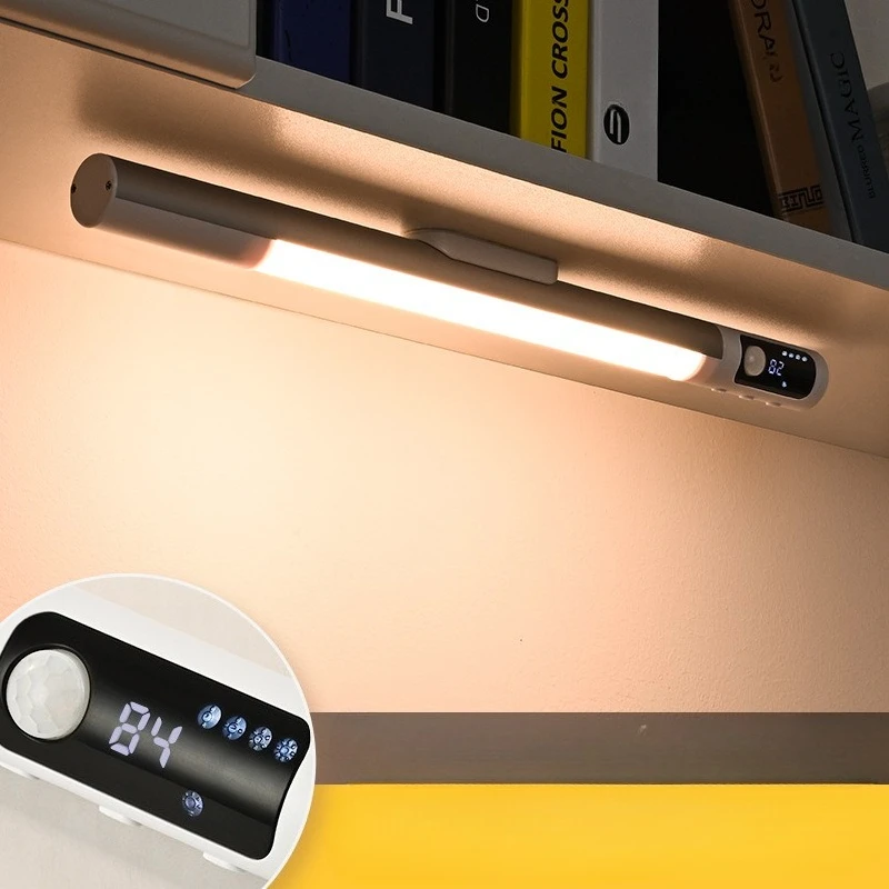 Intelligent Led Human Body Sensor Light, Rechargeable Magnetic Strip Light Strip Cabinet Wine Cabinet Wardrobe Self-adhesive