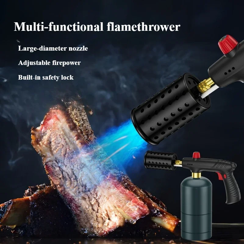 

Outdoor Camping Flamethrower Baking Lighter Barbecue Flamethrower Cartridge Flamethrower Head Lighter Wholesale Camping Tools