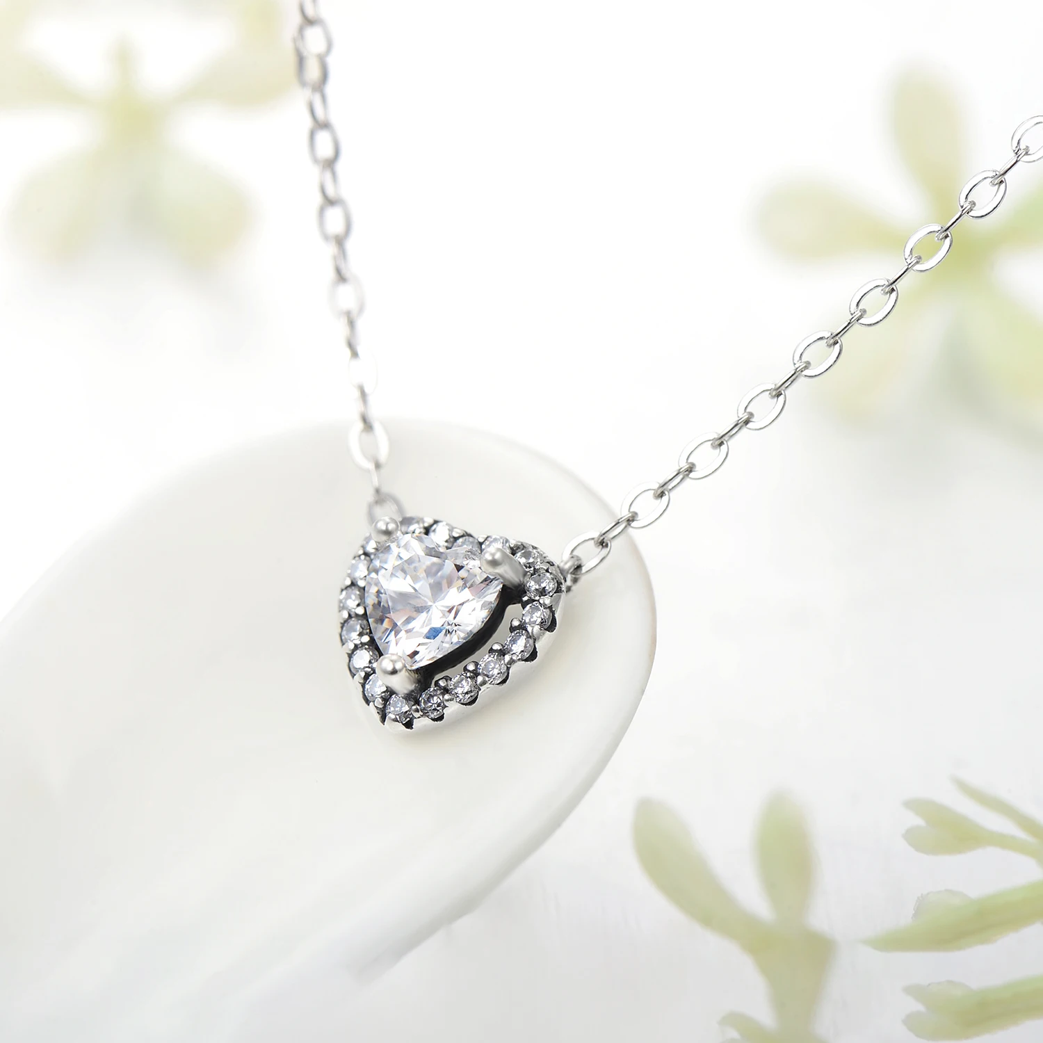 Modian 925 Sterling Silver Heart Fashion Sets For Women Charm Earrings Luksusowe naszyjniki ślubne Biżuteria zaręczynowa — zdjęcie 7