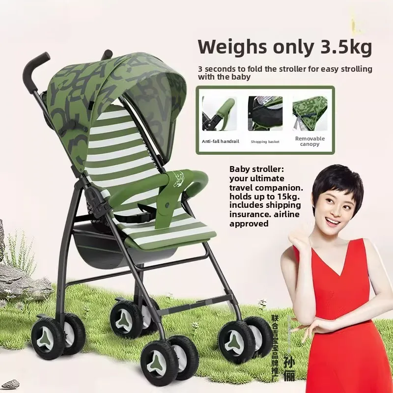 عربات أطفال خفيفة الوزن وعربة أطفال قابلة للطي للأولاد والبنات مع غطاء نوم كبير عربة أطفال فائقة الحاملة للجلوس