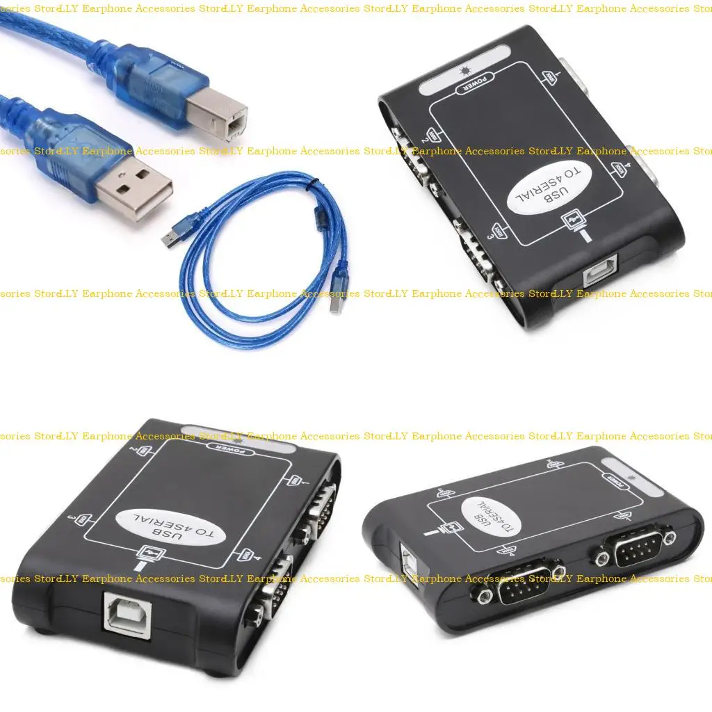 

462E 9PIN USB от 2,0 до 4 портов RS232 Серийный DB9 COM -контроллер разъемы адаптерных концентраторов адаптер