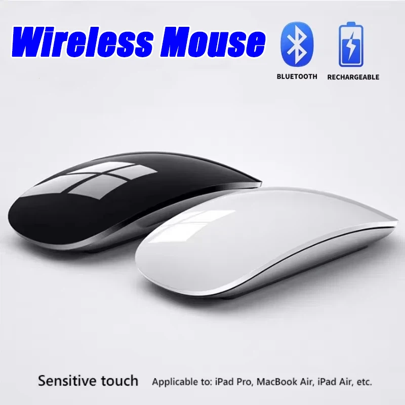 Bluetooth Wireless Mouse Rechargeable Silent Multi Arc Touch Mice Ultra-thin Magic Mouse For Laptop Ipad Mac PC Macbook 2026 NEW
