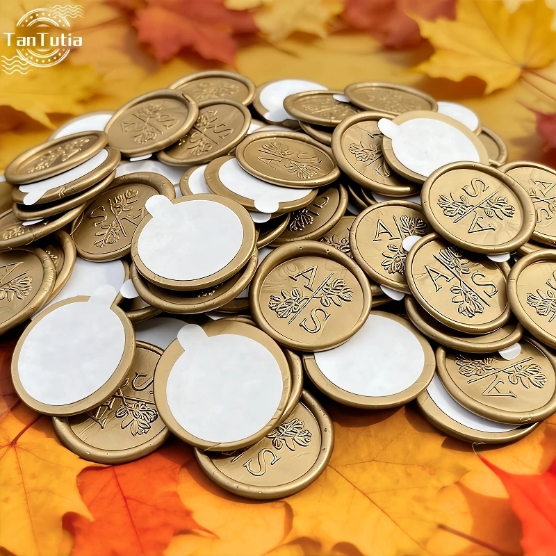 

Customize your wax seal stickers privately Backing Strong Stickers Easy to Use Package Personal LOGO For Invitation Gift Label