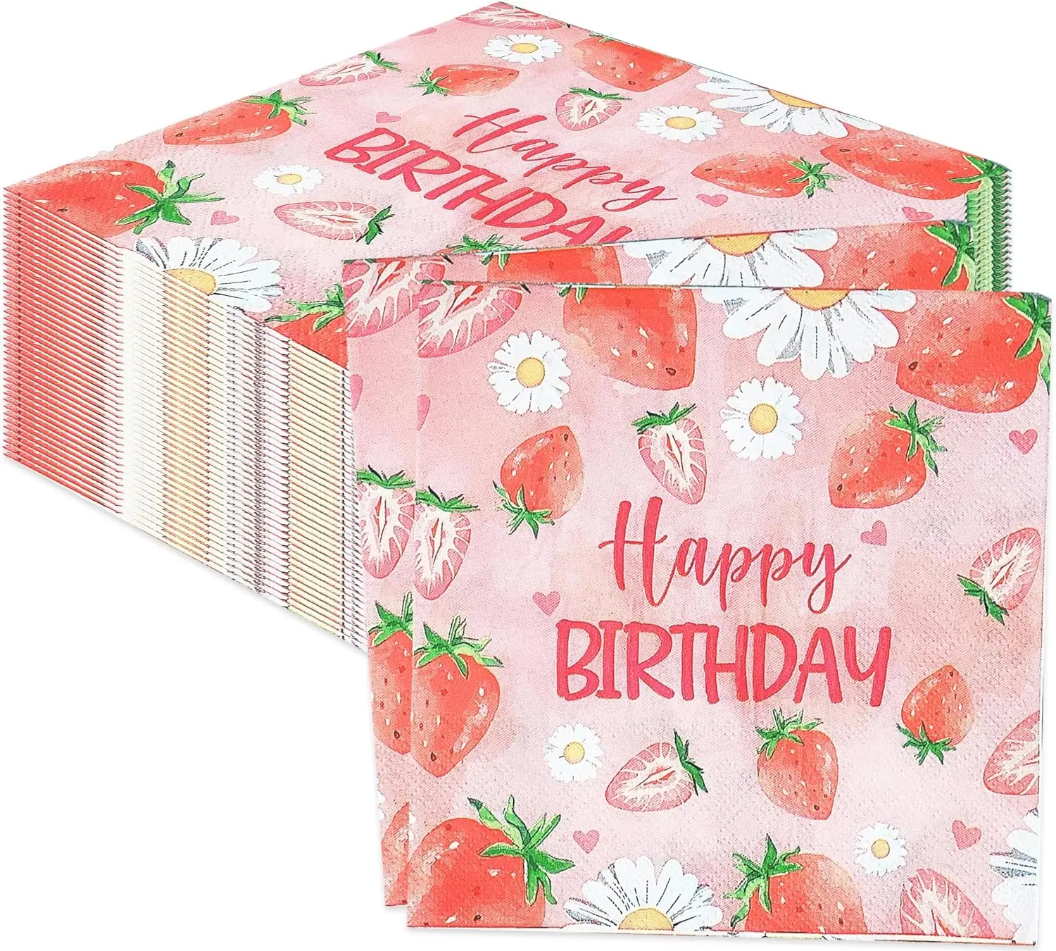 

40Pcs Strawberry Napkins Sweet Strawberry Birthday Party Berry Paper Napkin Disposable Summer Fruit Berry Baby Shower Sweet One