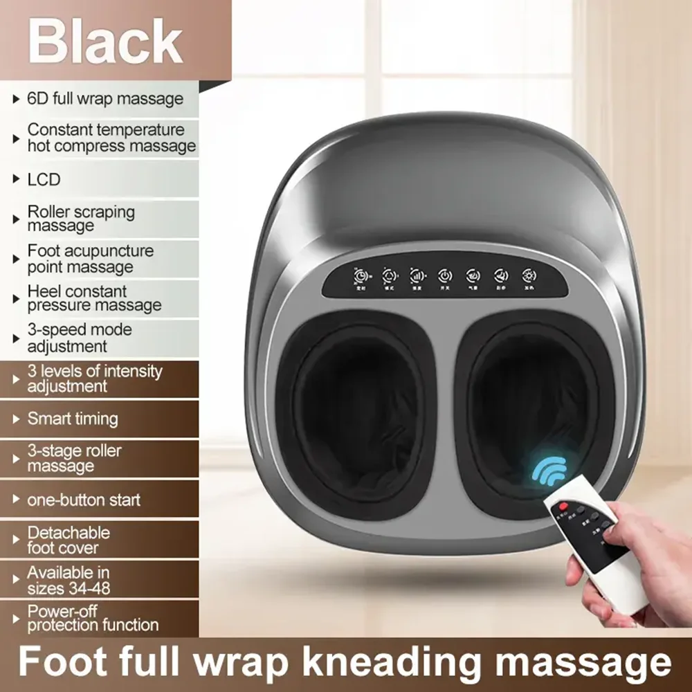 Foot Massage Circulation Vibration Air Compression Heating Deep Foot Massager