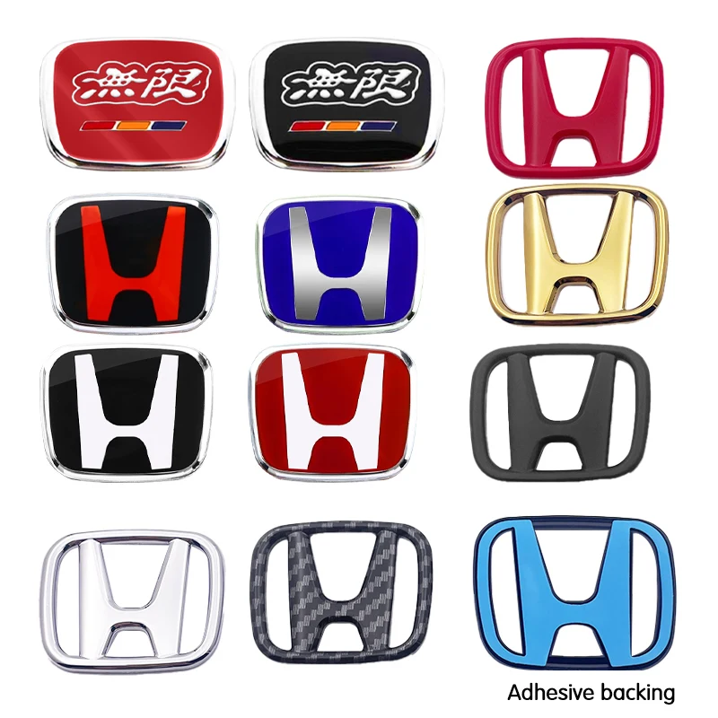 Car Steering Wheel Emblem H-Sticker For Honda Mugen Power Type-R Jazz City Civic Inspire Accord FIT HRV XRV CRV Odyssey Legend