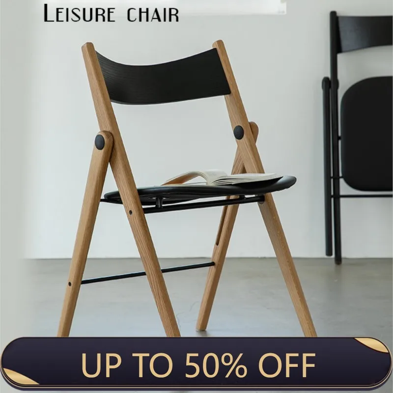 Nordic Danish Solid Wood Folding Dining Chair Designer Home Backrest Convenient Stackable Home Conference Room Chair