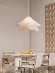 Nordic Flowers Cloth Chandelier Home Decoration French Led Pendant Lights For Bedroom Balcony Loft Hanging Lamps Luster Fixtures