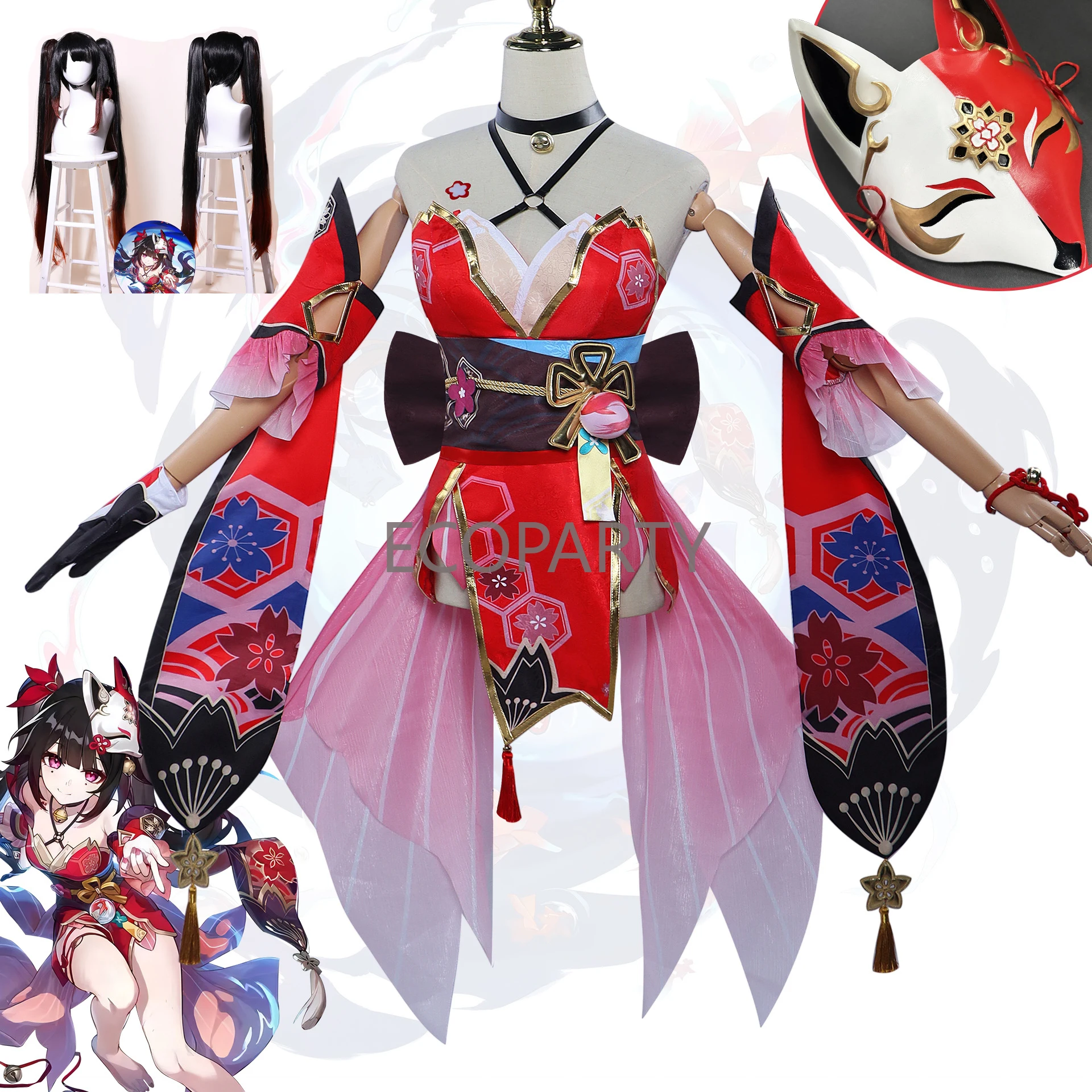 

Honkai Star Rail Sparkle Cosplay Costume Full Set Mask Wig Prop Hanabi Sparkle Cosplay Costume Outfit Uniform Dress