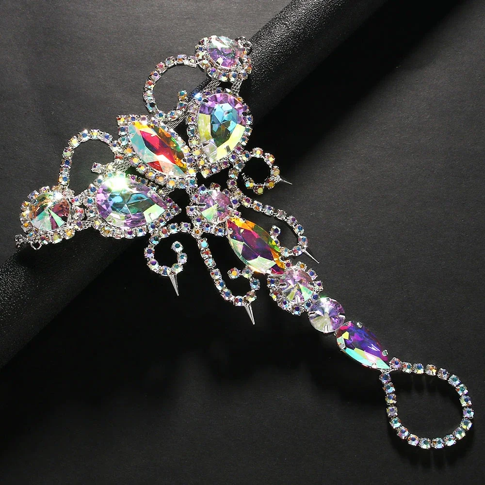 Sexy Colorful Hollow Toe Chain Anklet Belly Dance Accessories Beach Barefoot Geometric Rhinestone Anklet Bracelet for Women