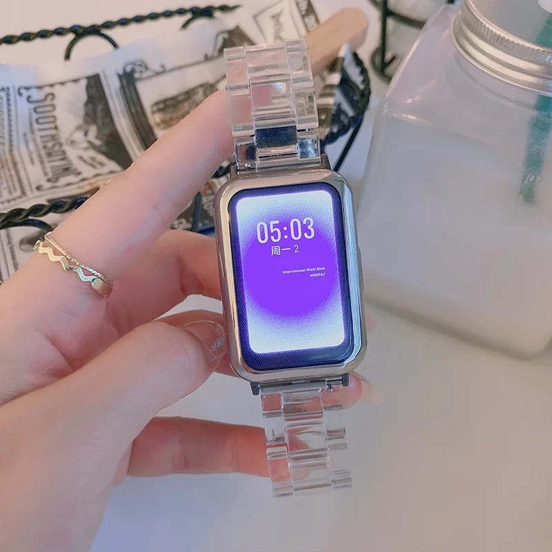 เรซินโปร่งใสสําหรับนาฬิกา Huawei Fit 2 3 4/Fit ใหม่/ SE/ Special Edition/Fit2 /Fit3 Fit4 Pro ผู้หญิงผู้ชายสร้อยข้อมือ