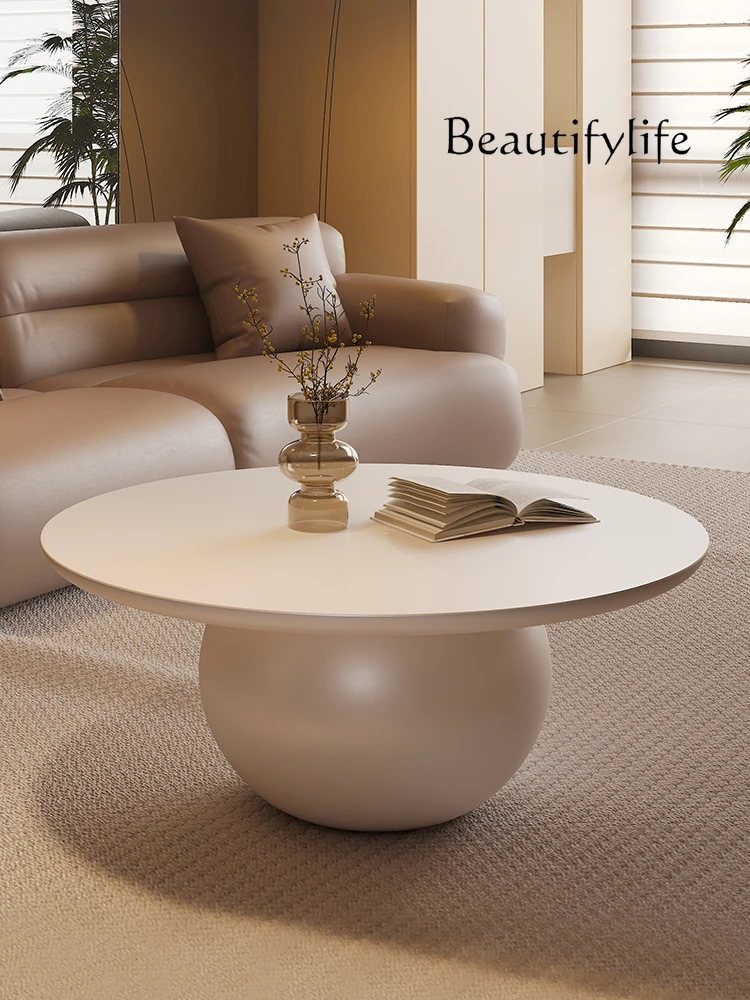 Minimalist Coffee Table Living Room Home Designer Creative Black Frp round Tea Table Artistic Sense