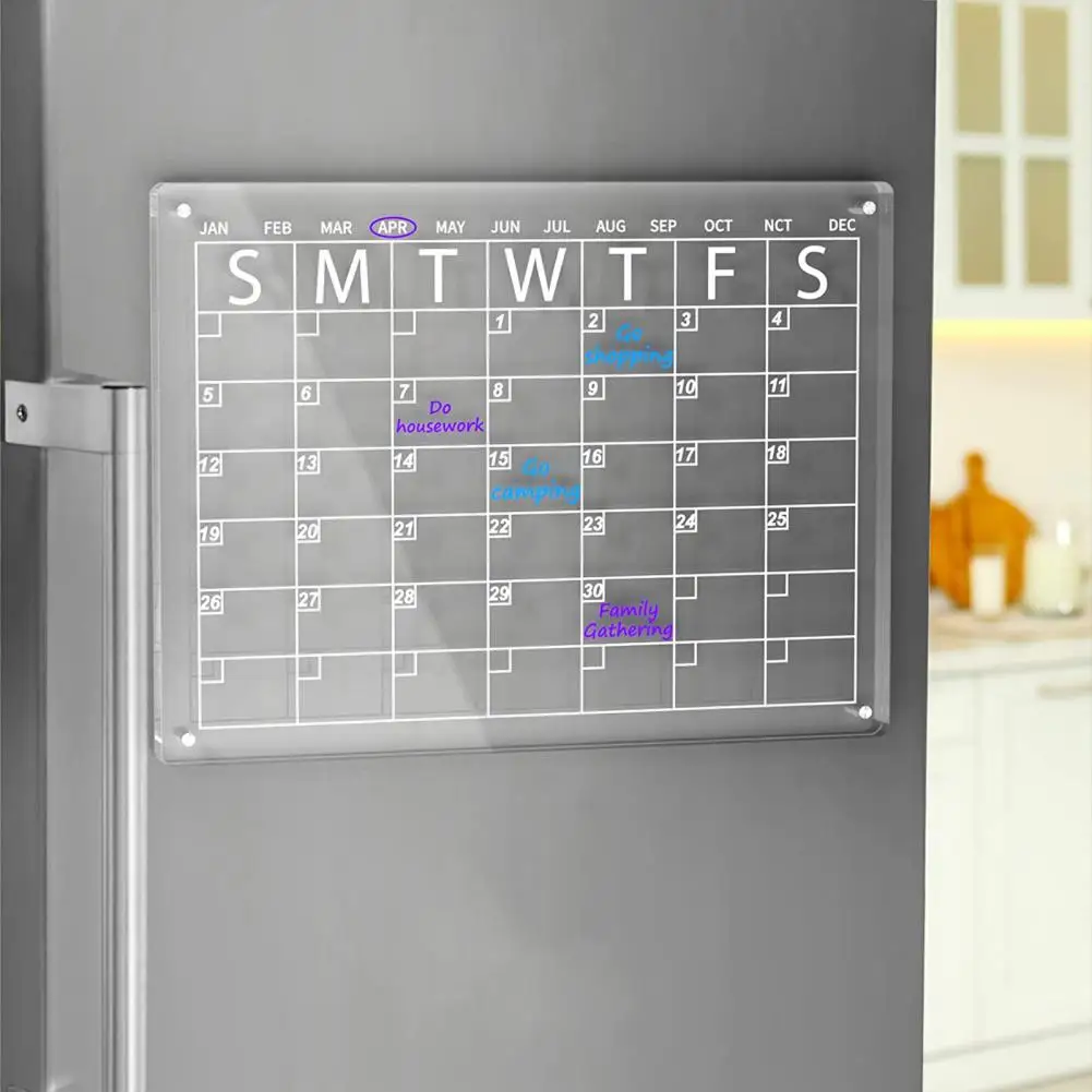 Space-saving Lightweight Acrylic  Magnetic Dry Erase Calendar Board Stationery Tool