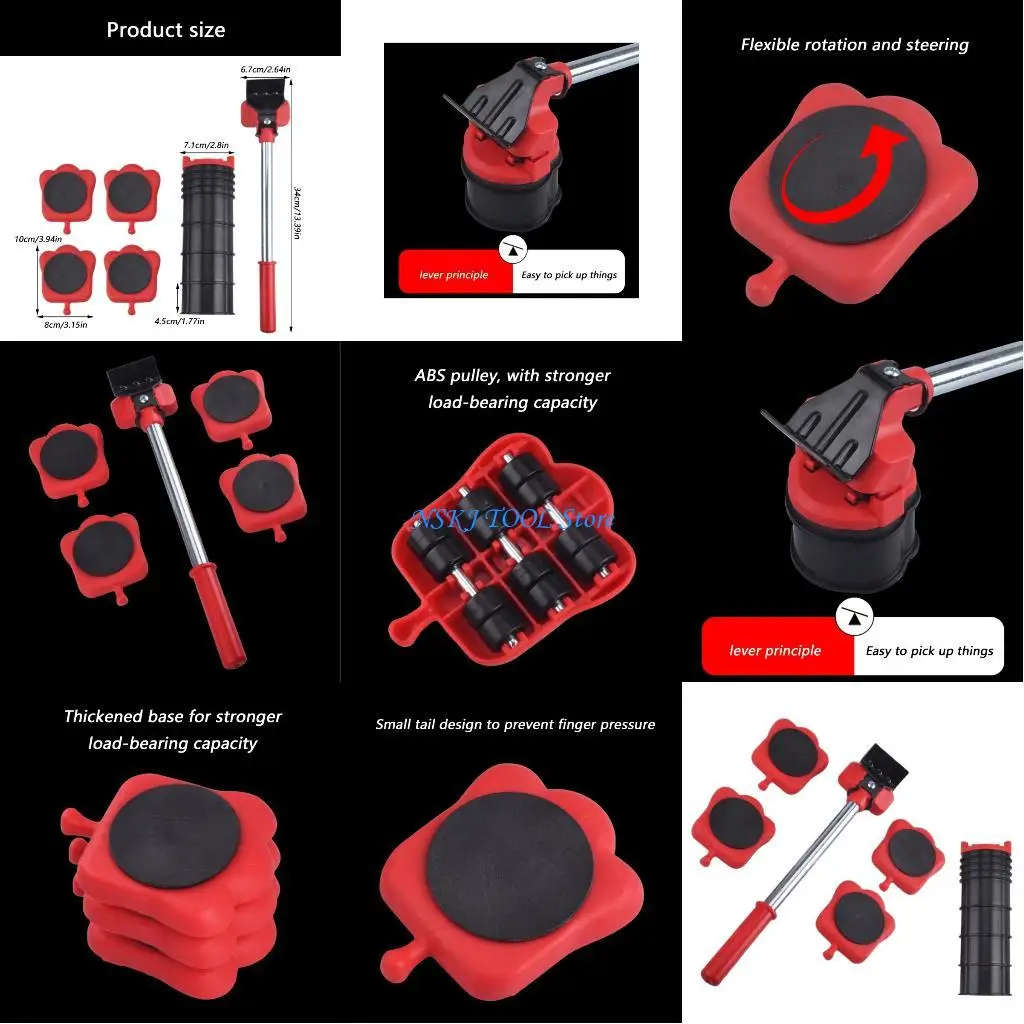 

L8RC 14Pieces Moving Aid Including Protective Base to Guard Floor Surfaces