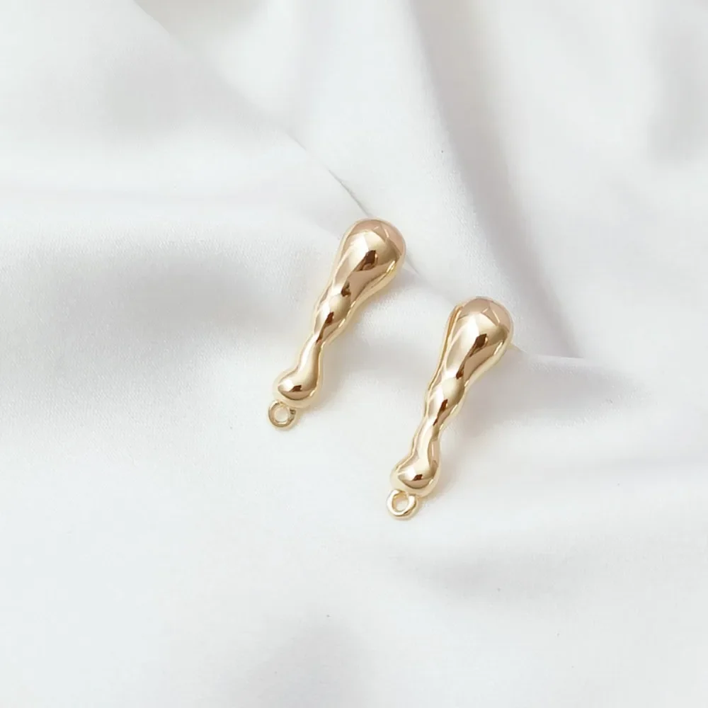 

14K Gold-plated Baroque Golden Bean S925 Earpins, Handcrafted DIY Earrings, Earrings and Accessories Materials