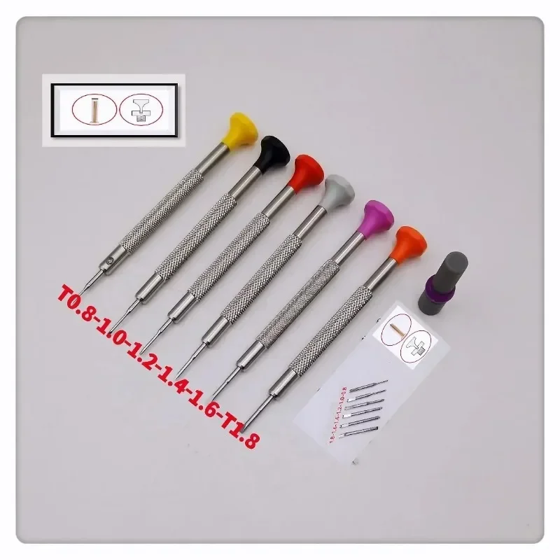 WatchmakersTools 6Pcs Precision Screwdriver Kit For 3135 2135 Watch Movement Repair Screwdrivers T-shaped anti slip screwdriver