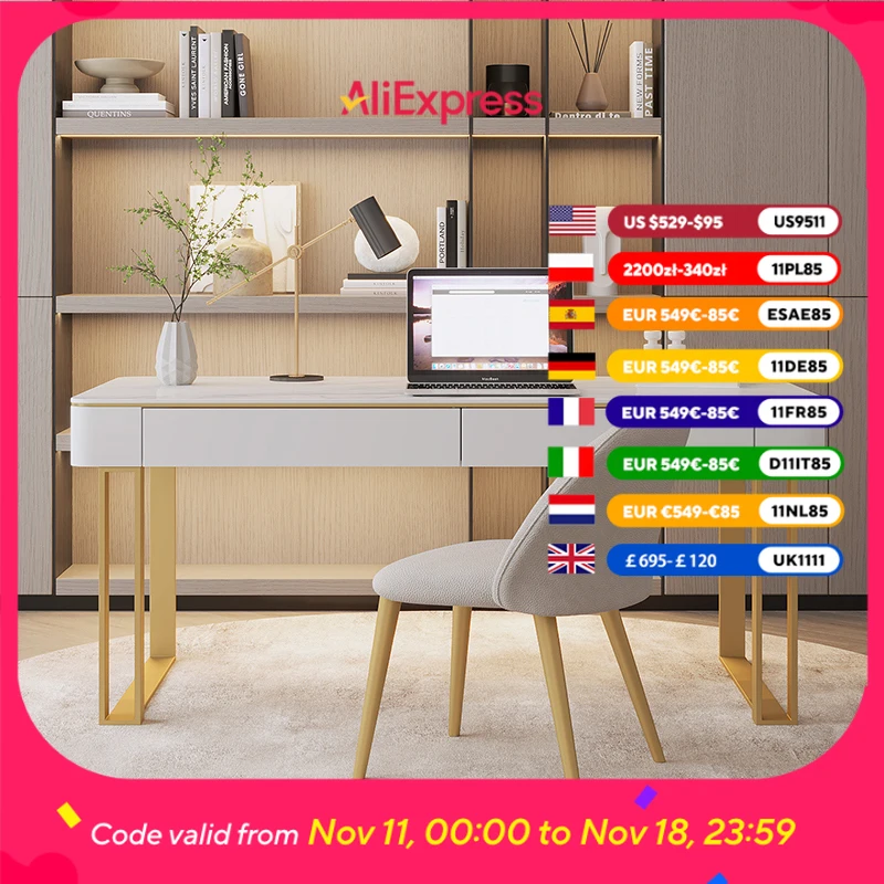 

Designer Luxury Modern Office Desks Storage Drawers Chair Writing Studying Computer Desks Standing Laptop Escritorio Furniture