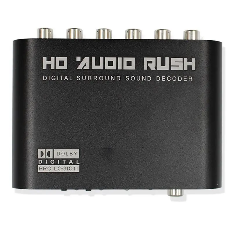 New--US Plug 5.1 Channel HD Audio Decoder DTS AC3 Digital Optical Decoder SPDIF Coaxial To 6RCA Analog Converter DAC Adapter
