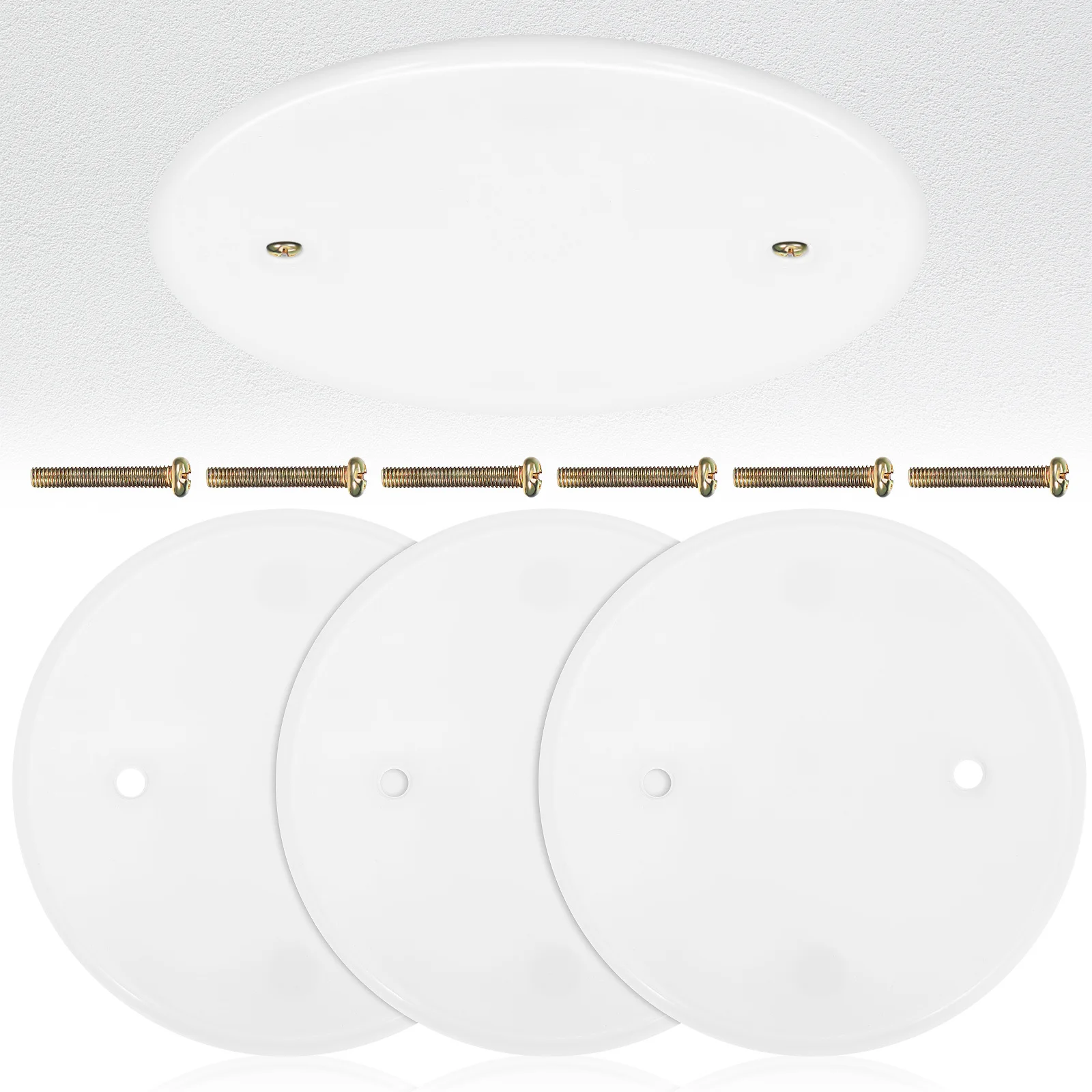 

4Pcs Round Electrical Cover Plate Blank-Up Ceiling Panels for Fixture Holes Smooth Finish Long-Lasting Performance