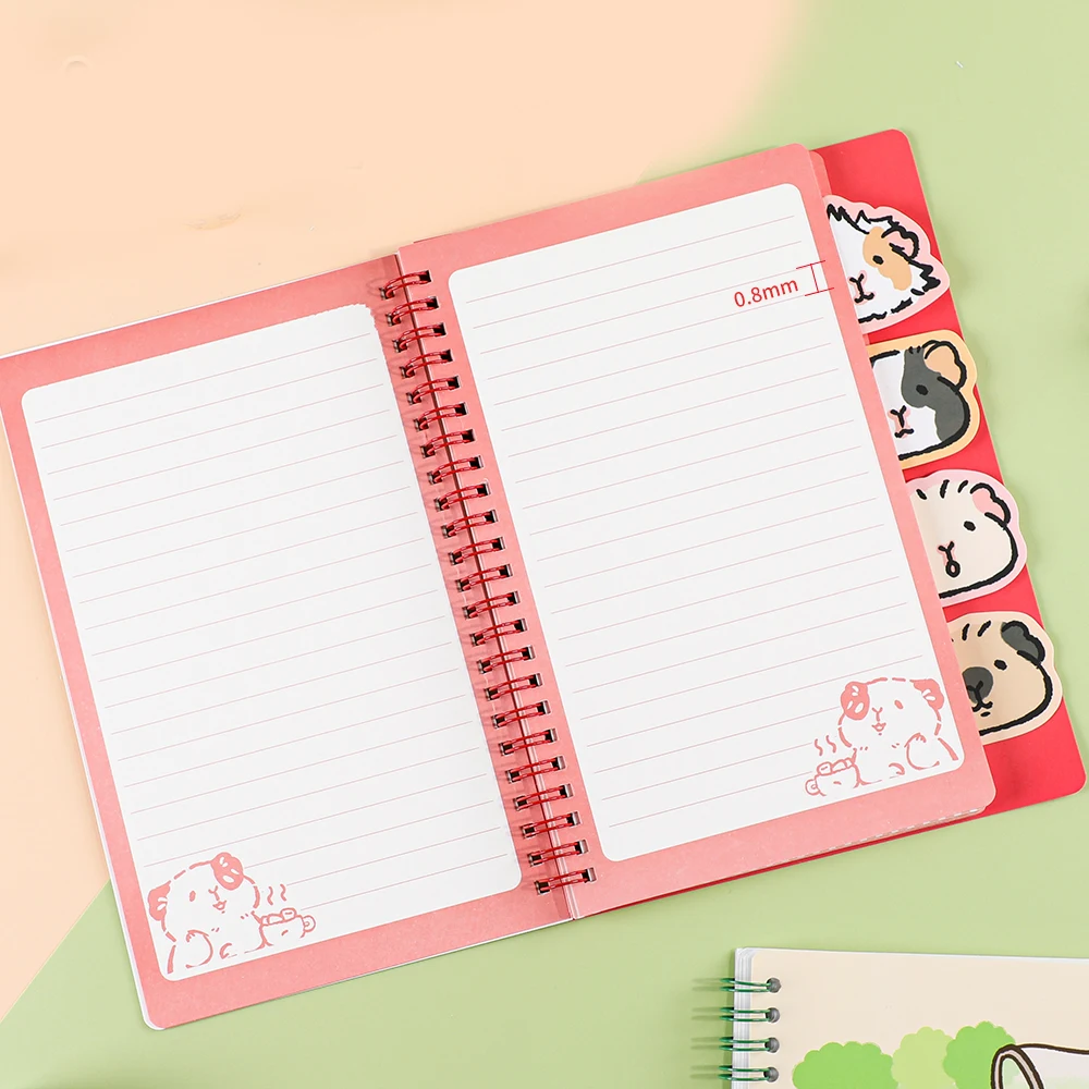 Cute Spiral Coil Notepad Notebook Stationery With Bookmark Inside Flat Spreadable Thick Paper Smooth Writing School Students