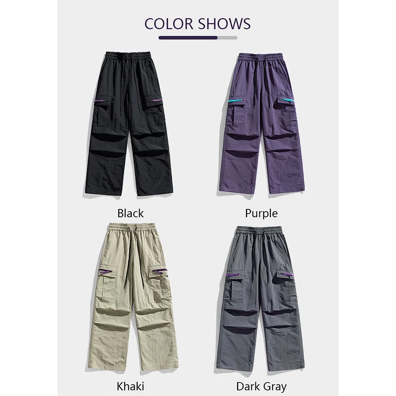 Spring Summer 2025 Couple Pants Mens Loose Straight Trouser Multi Pocket Cycling Outdoor Mens Cargo Pant