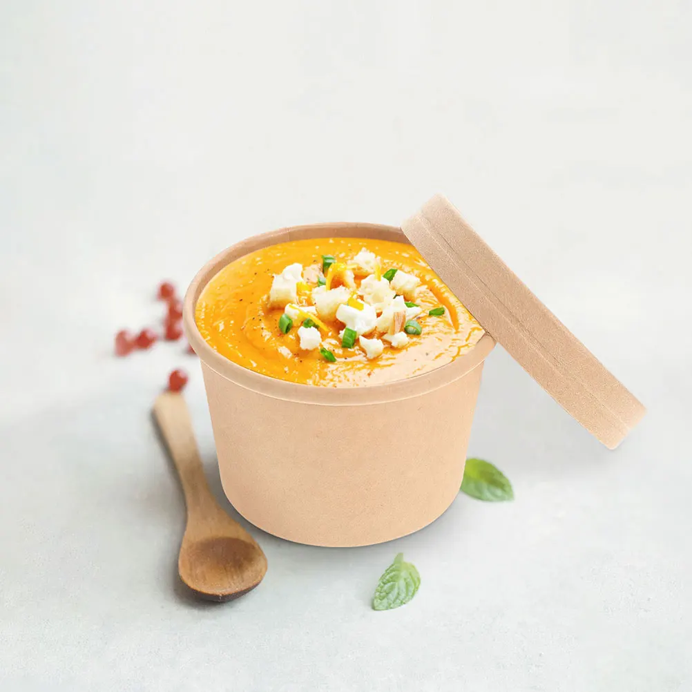 

10 set 10 Sets 8oz Ice Cream Paper Cups Disposable Round Containers with Lids for Desserts Snacks Bulk Serving Packaging