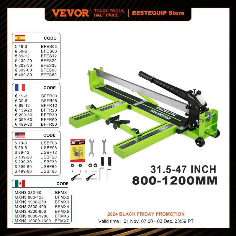 VEVOR Manual Tile Cutter Infrared Laser Positioning Floor Cutter Push Knife Professional Hand Tool for Cutting Porcelain Ceramic