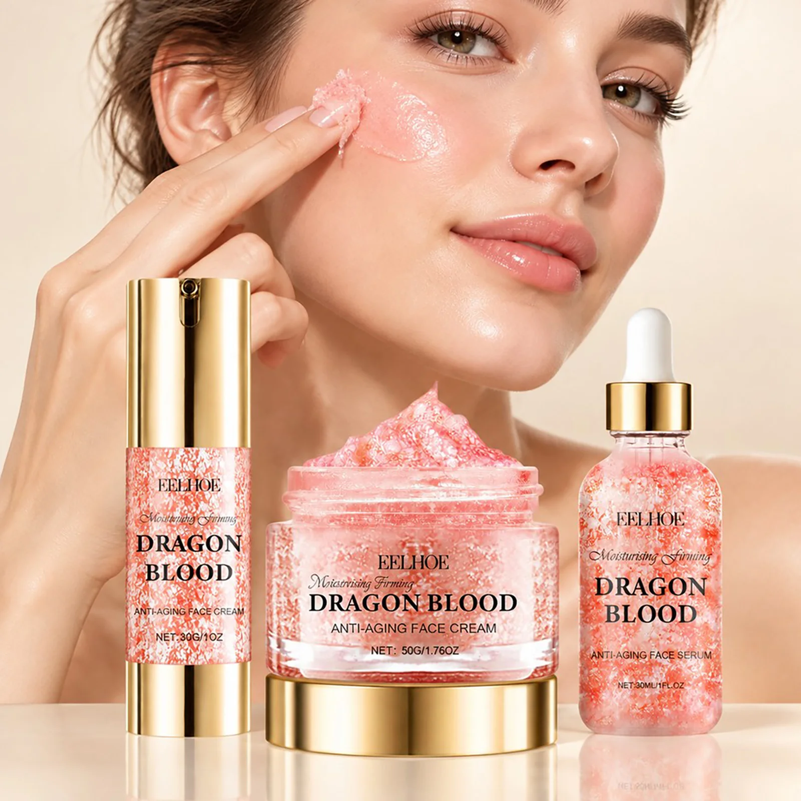 Dragon's Blood Cream Rejuvenation Facial Care Set Reduce Fine Lines Anti Wrinkle Firming Essence Nourishing Hydrating Care Cream