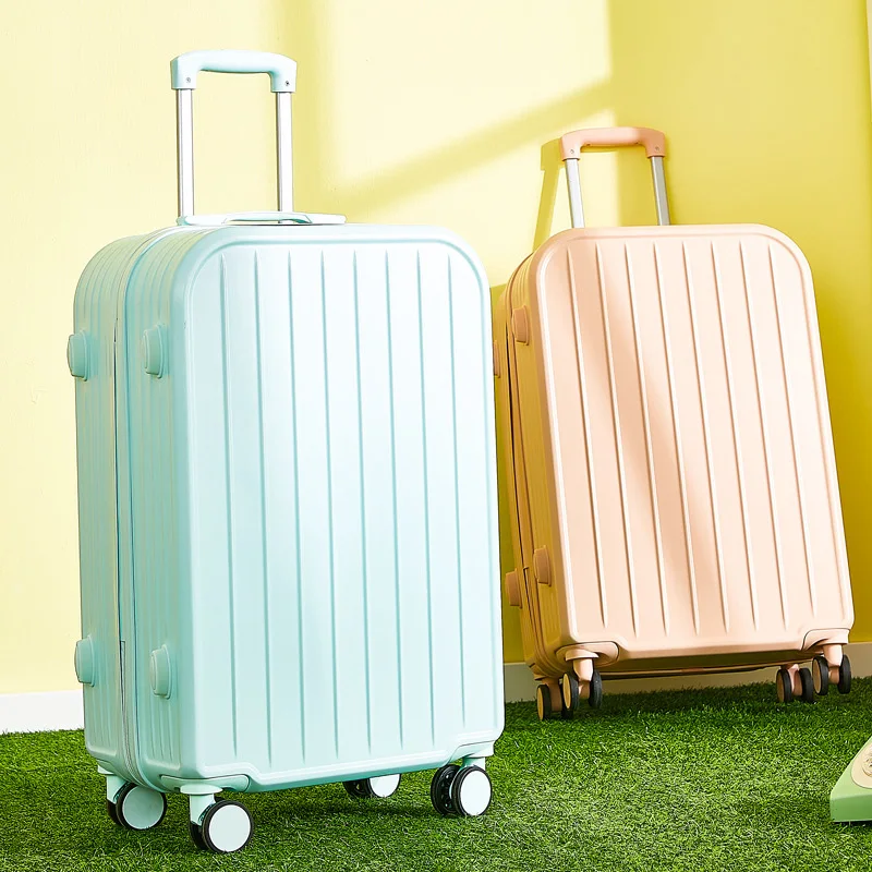 

20/24/26 Inch Macaron Color Travel Suitcase ABS Large Capacity Luggage with Resistant Quiet Wheels for Vacation Single Box Type