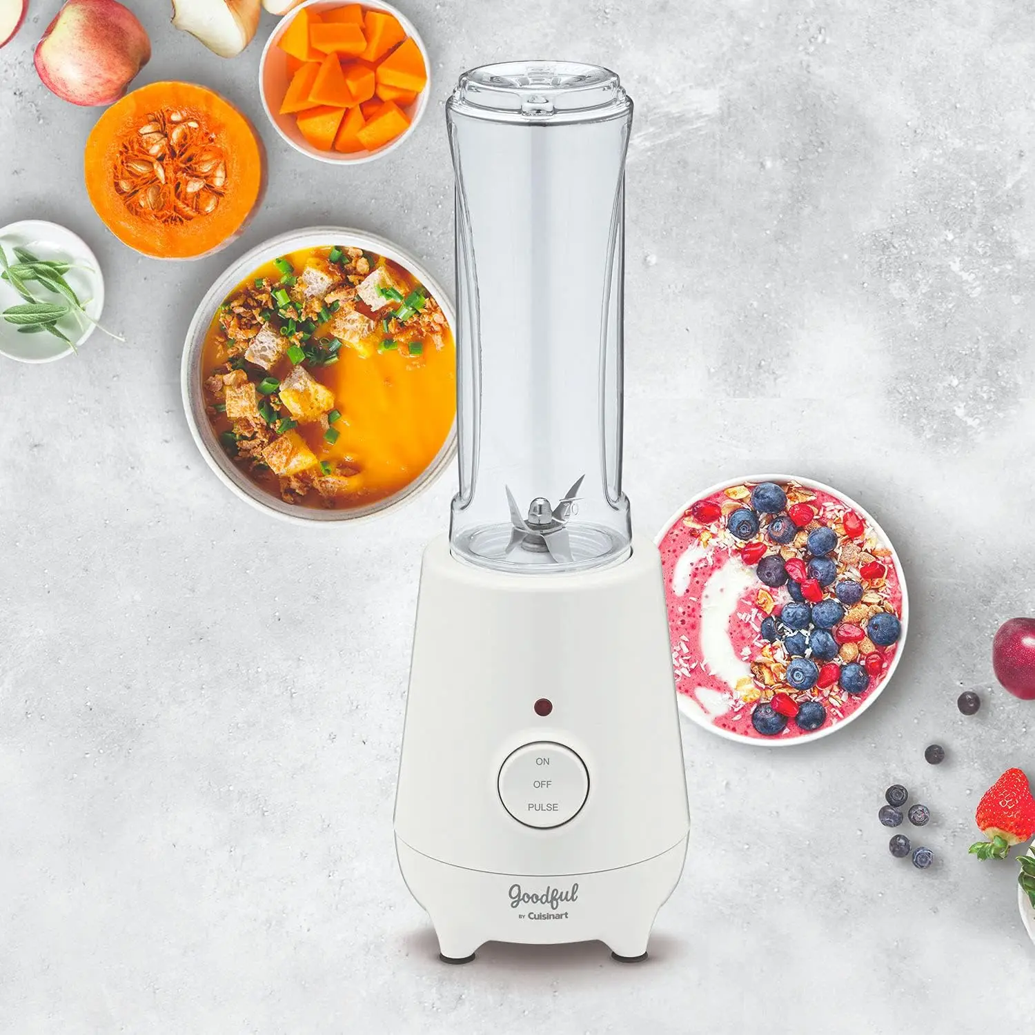 خلاط Goodful by CB300GF Compact To Go Countertop، أبيض