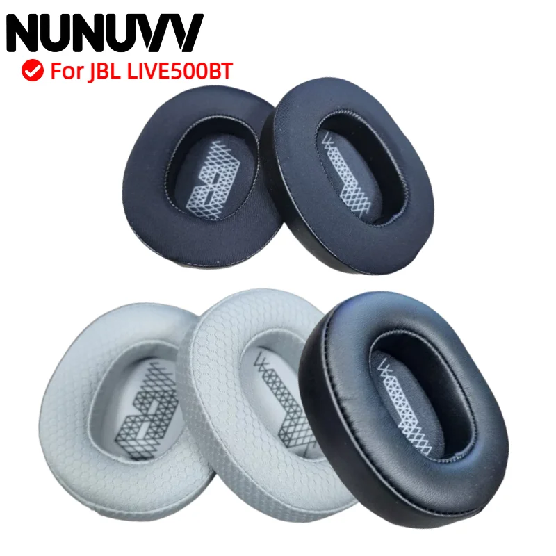 

NUNUVV Soft Foam Protein Leather Headphone Earpads Ear Pads Compatible For JBL LIVE500BT Headset Earmuff Earphone Sleeve