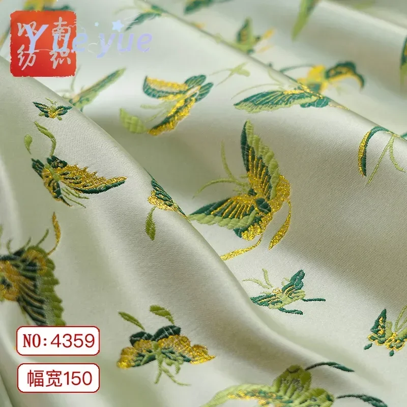 Butterfly Fashion Jacquard Fabric, Summer Transparent Silk Satin Veil, Chinese Style Clothing Texture Dress Yarn Woven Fabric