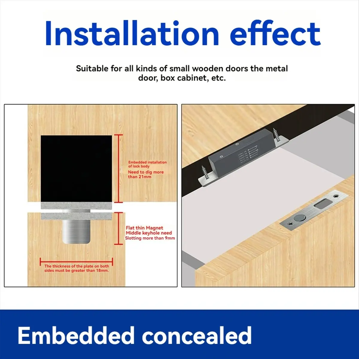 HITL DC12V Electric Bolt Locks Access Control Electric Lock Mini Electric Lock Electronic Door Lock Status Normally Open