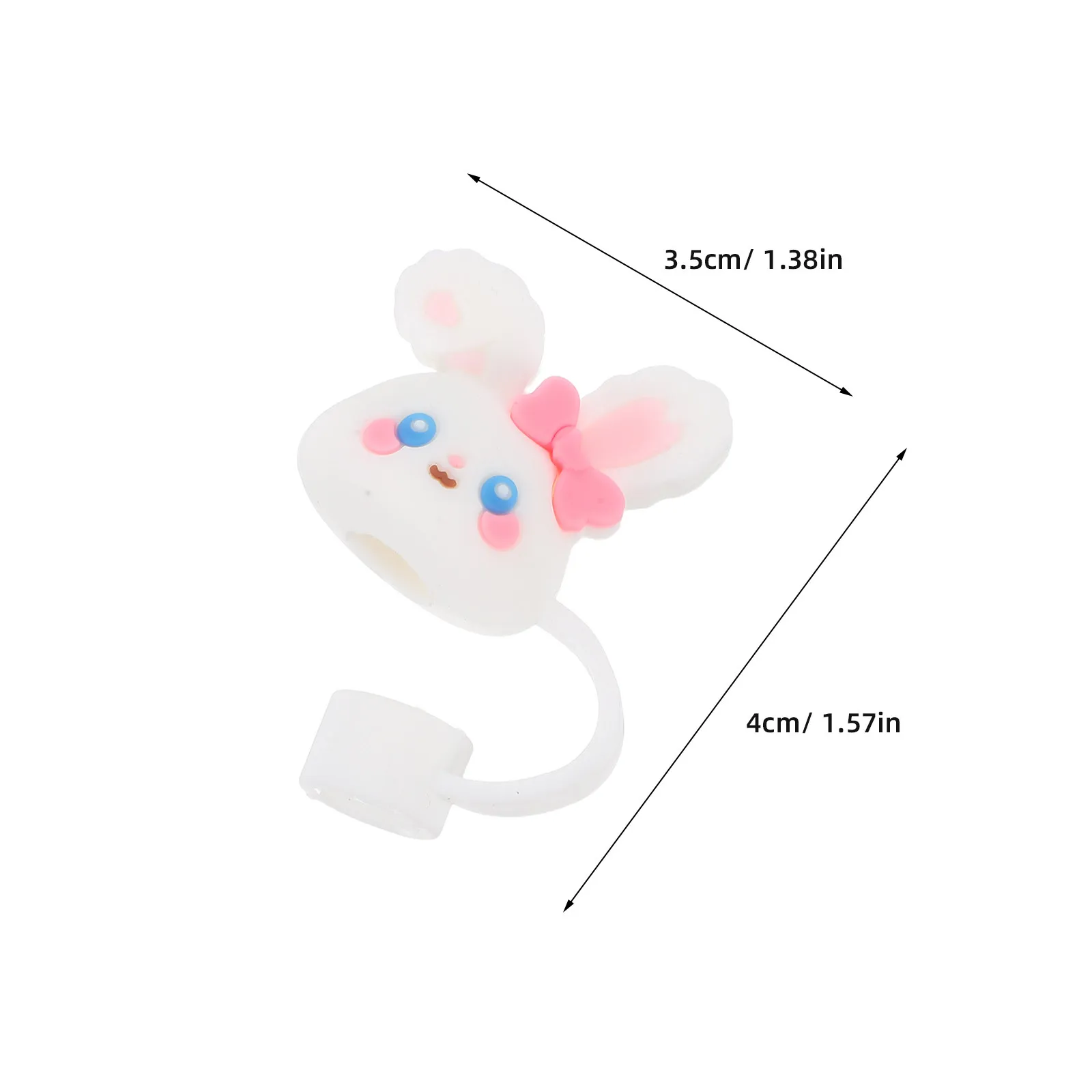 4Pcs Bunny Silicone Straw Caps Cartoon Dustproof Covers Cute Straw Toppers for Home School Party Outdoor Use Can Covers