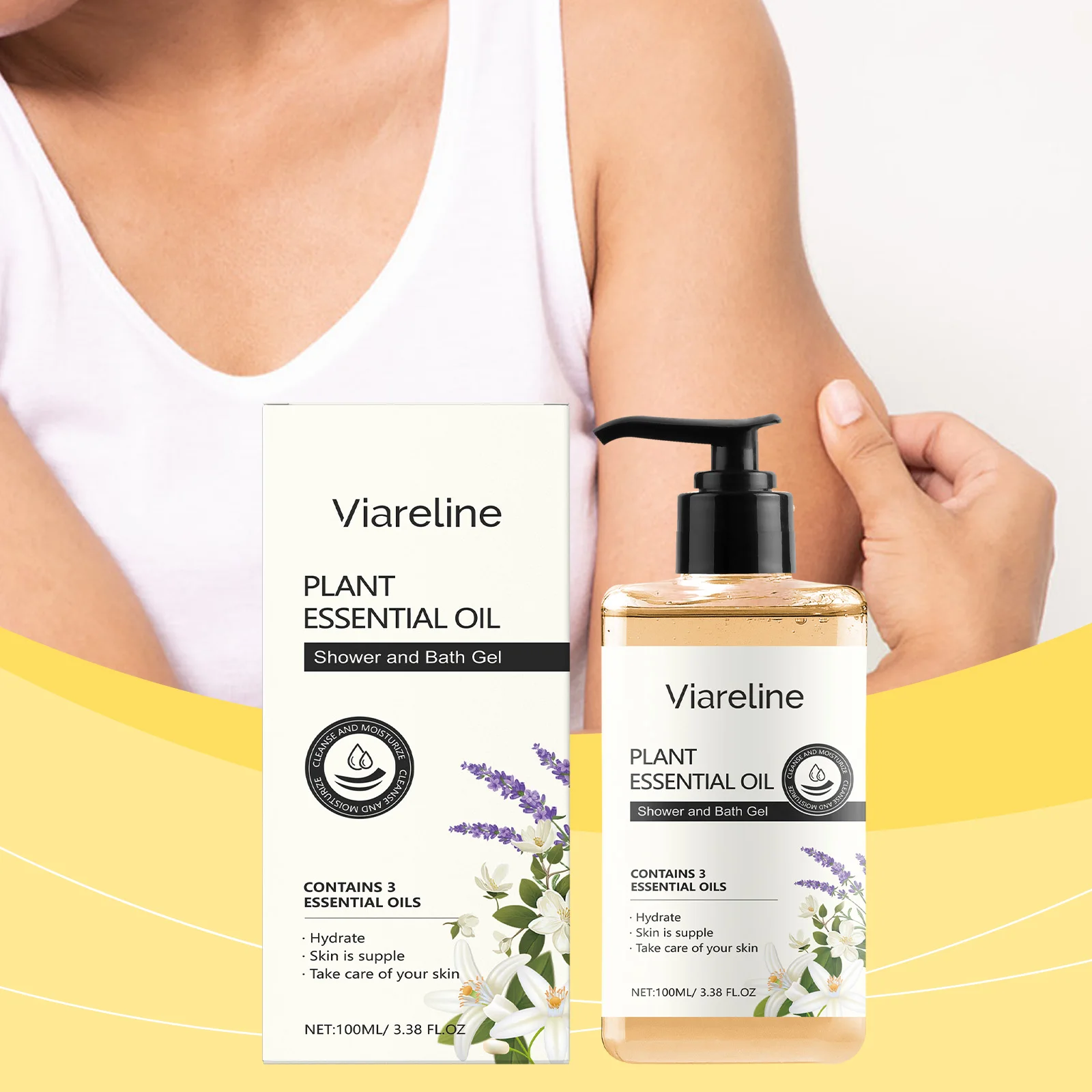 Long-lasting Fragrance Shower Gel, Fresh Alluring Scent, Hydrating Leaves Skin Soft Smooth Supple