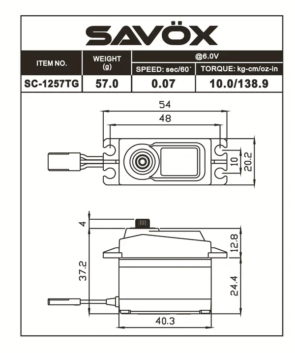 Oryginalny Savox SC 1257TG serwo 0.07S 10kg rozmiar Std bezrdzeniowe cyfrowe dla RC Drift Touring RC samoloty samochodowe helikoptery