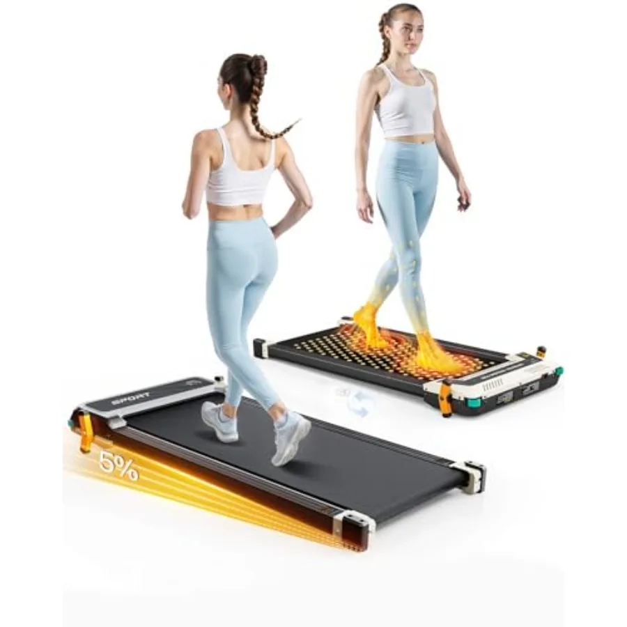 

Беговая дорожка под стол с регулируемым наклоном, двусторонняя, 2-в-1, для дома и офиса, с массажером для ног шиацу, нагрузка до 150 кг, LED-дисплей