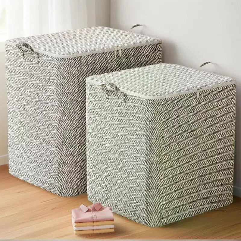 صندوق تخزين ملابس كبير الحجم سعة 220 لتر مع غطاء سلة غسيل كبيرة حقيبة تنظيم للطفل قابلة للطي